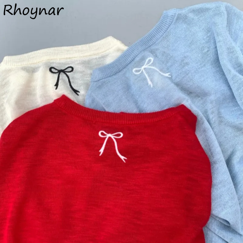 Embroidery Thread Yarn - سترة نسائية كورية عصرية صيفية محبوكة