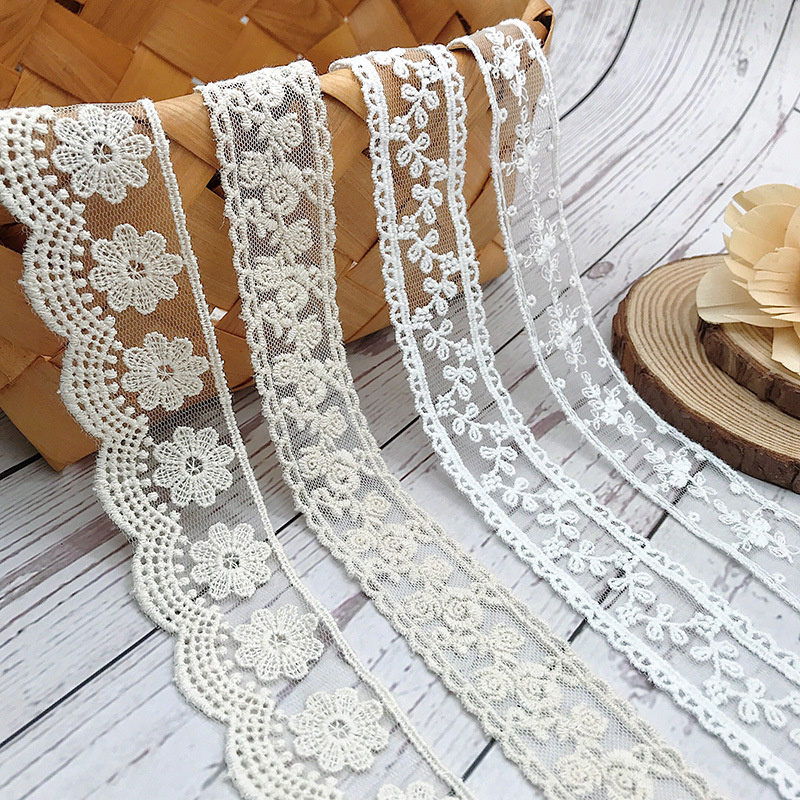 Embroidery Thread Yarn - 3 ياردة/مجموعة التطريز الأبيض البيج خيط
