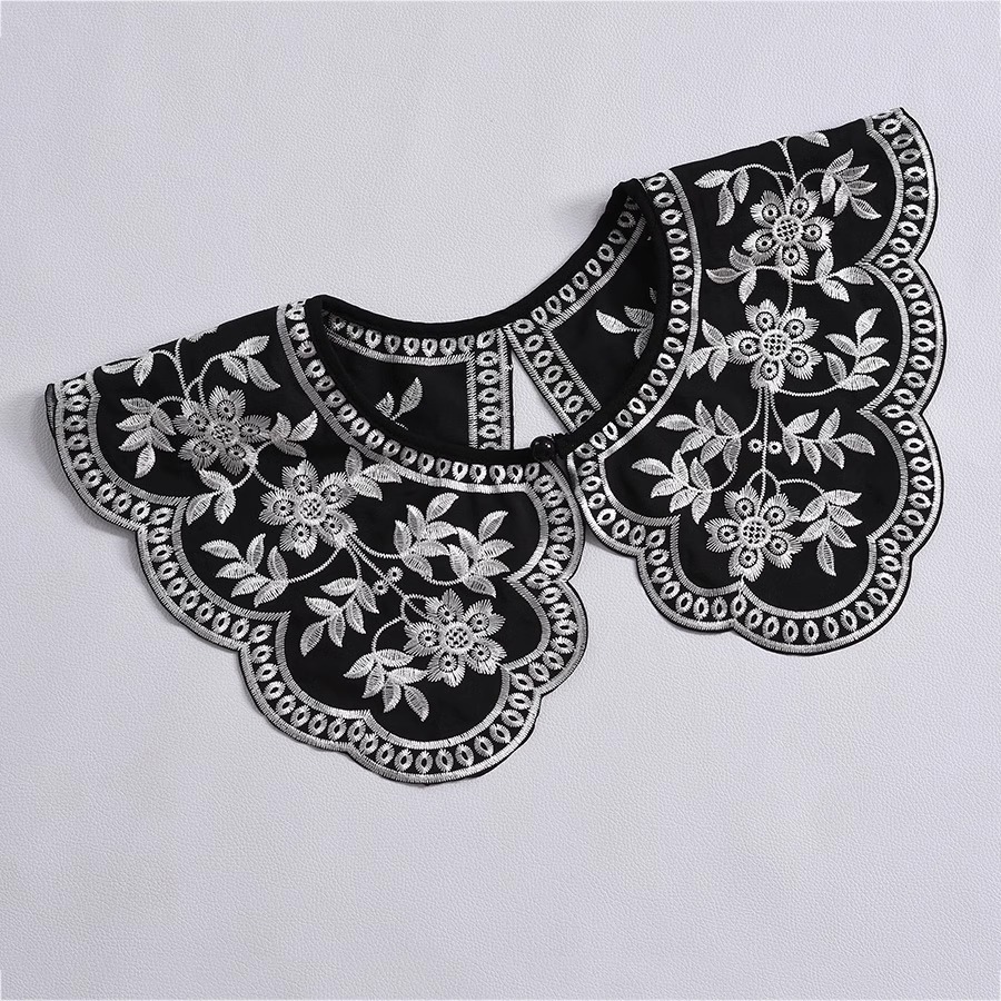 Embroidery On Black Shirt - ياقة قميص أوروبية الطراز جديدة للخياطة