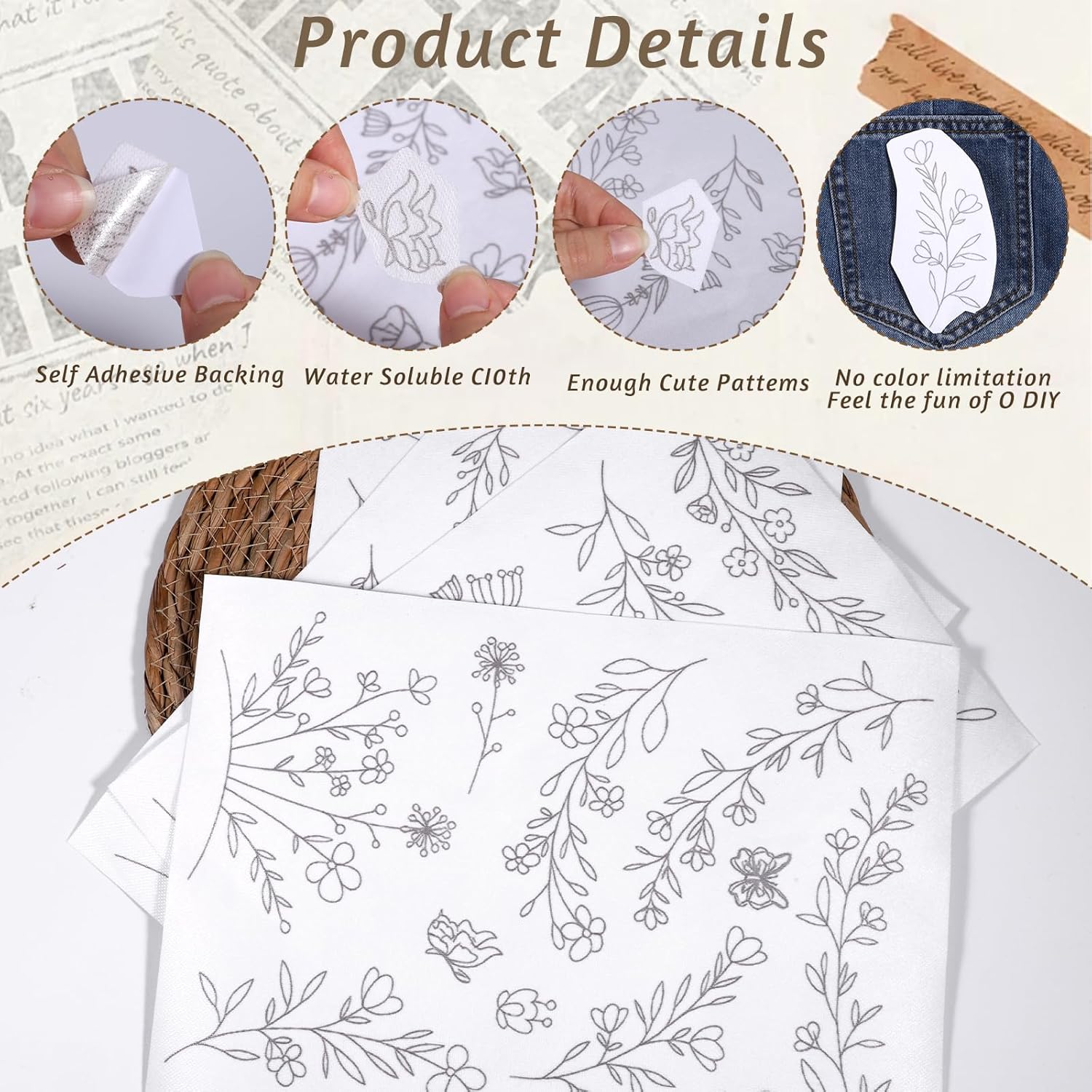 ورق تطريز قابل للذوبان في الما - مراجعة Embroidery Meaning وسعره
