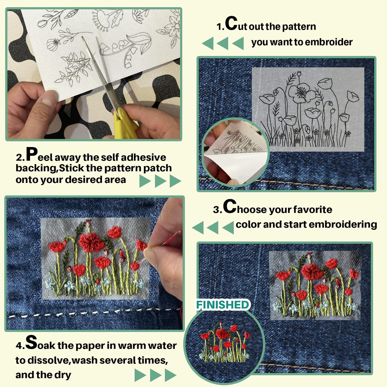ورق تطريز قابل للذوبان في الما - مراجعة Embroidery Meaning وسعره