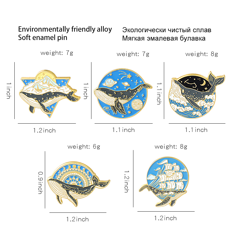 المحيط الحيوان المينا دبابيس ا - مراجعة Embroidery Whale وسعره