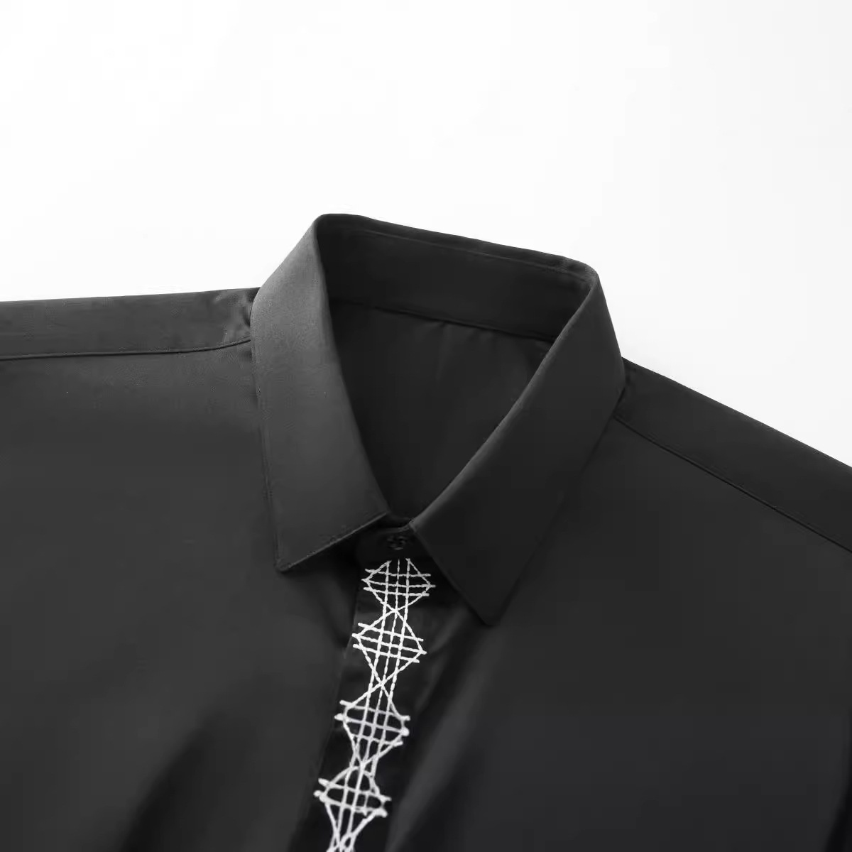 توب رجالي مع تطريز شبكي ، مزيج - مراجعة Embroidery On Black Shirt وسعره