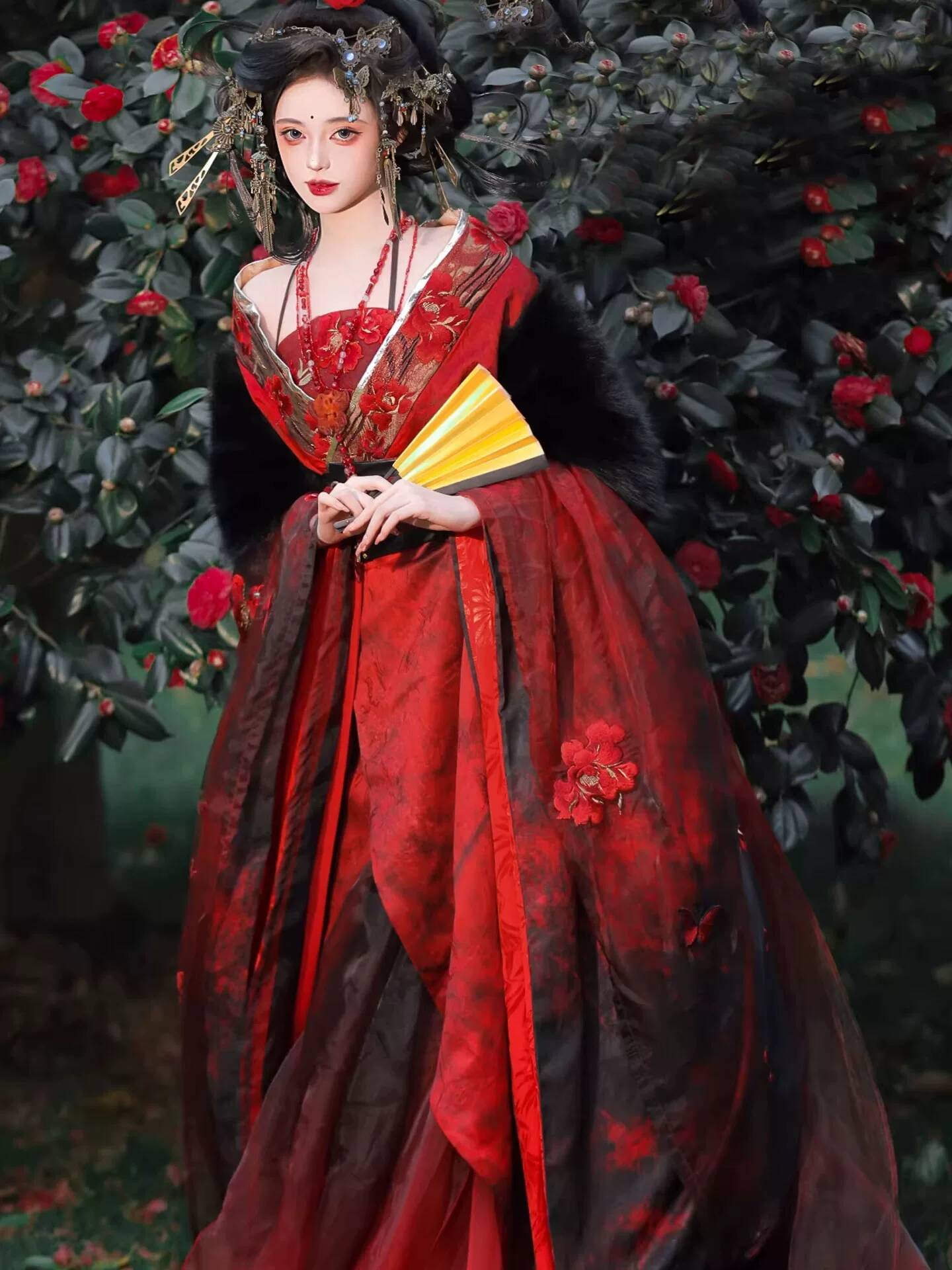 جديد: زي هانفو نسائي أحمر على  - مراجعة Embroidery Red وسعره