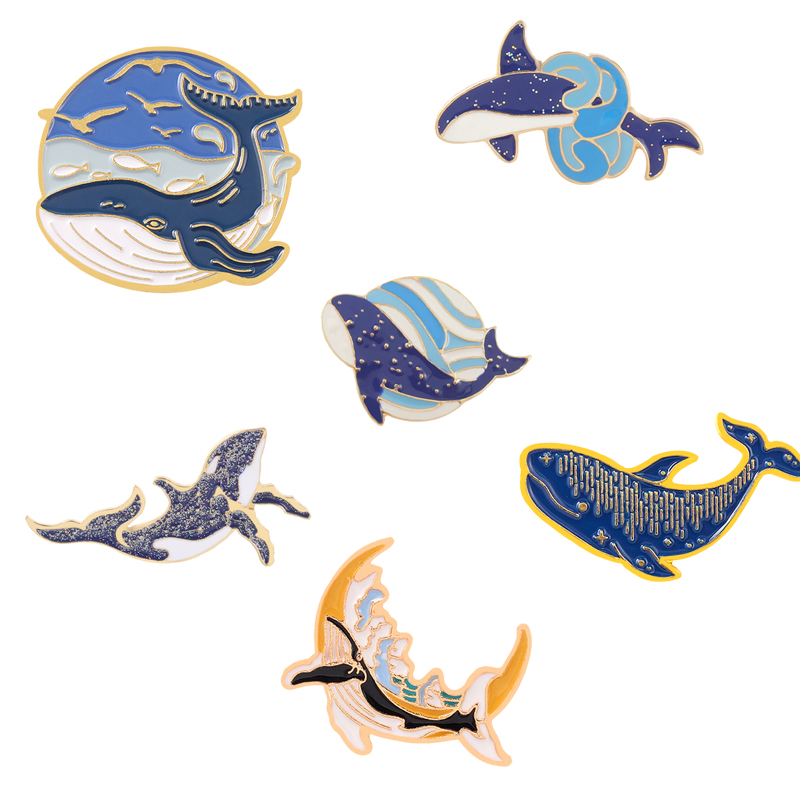الحوت البحر سلسلة المينا دبوس  - مراجعة Embroidery Whale وسعره
