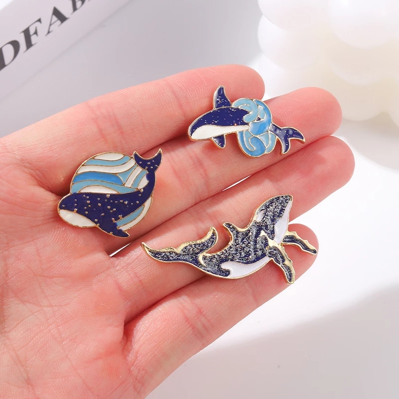 الحوت البحر سلسلة المينا دبوس  - مراجعة Embroidery Whale وسعره