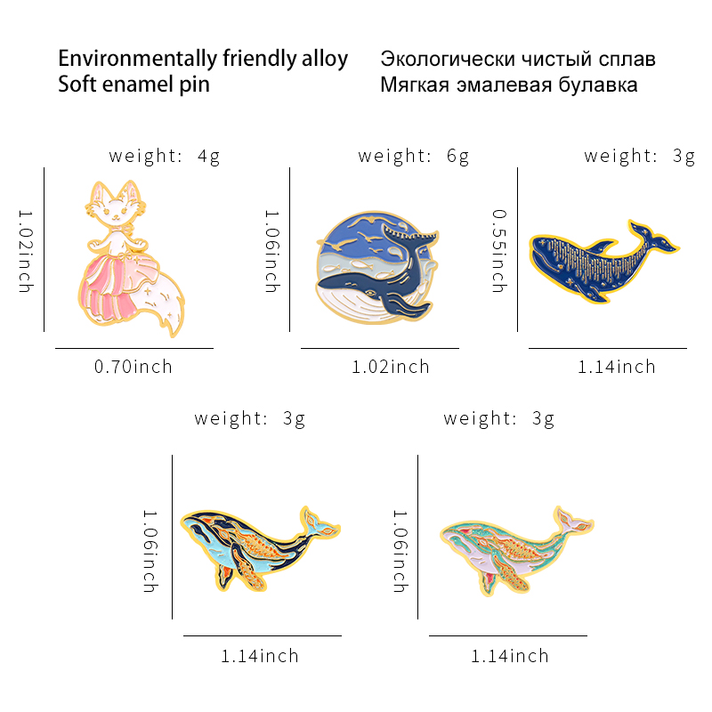 الحوت البحر سلسلة المينا دبوس  - مراجعة Embroidery Whale وسعره