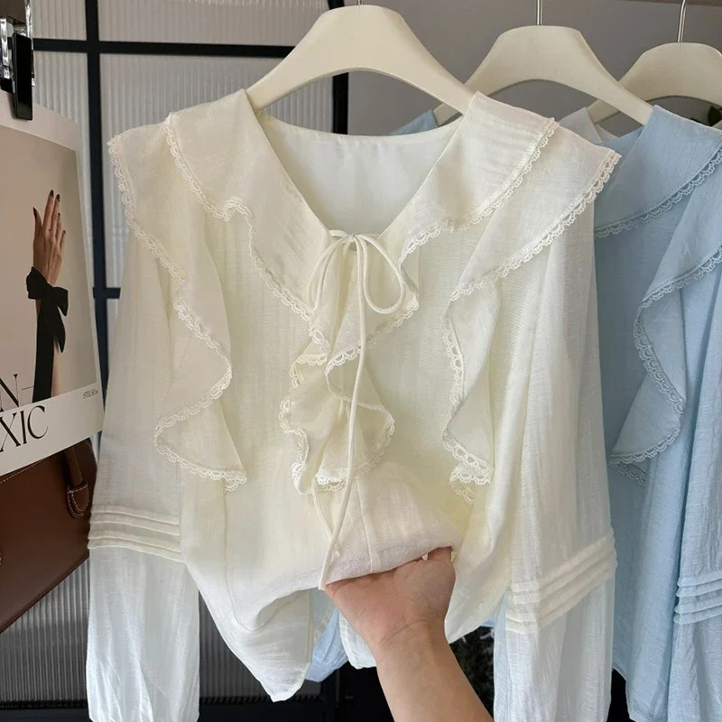 بلوزة فرنسية أنيقة بياقة على ش - مراجعة Embroidery Origin وسعره